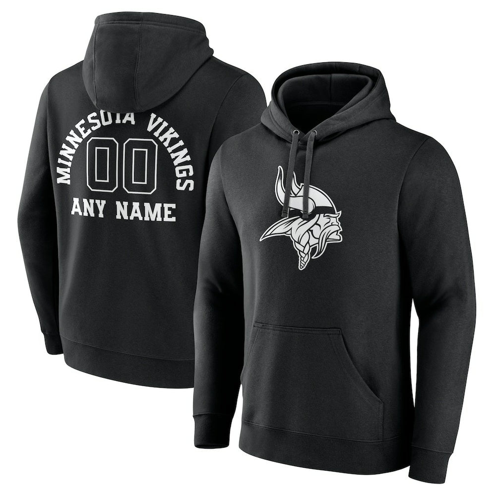 Minnesota Vikings Personalized Name & Number Pullover Hoodie - Black sale