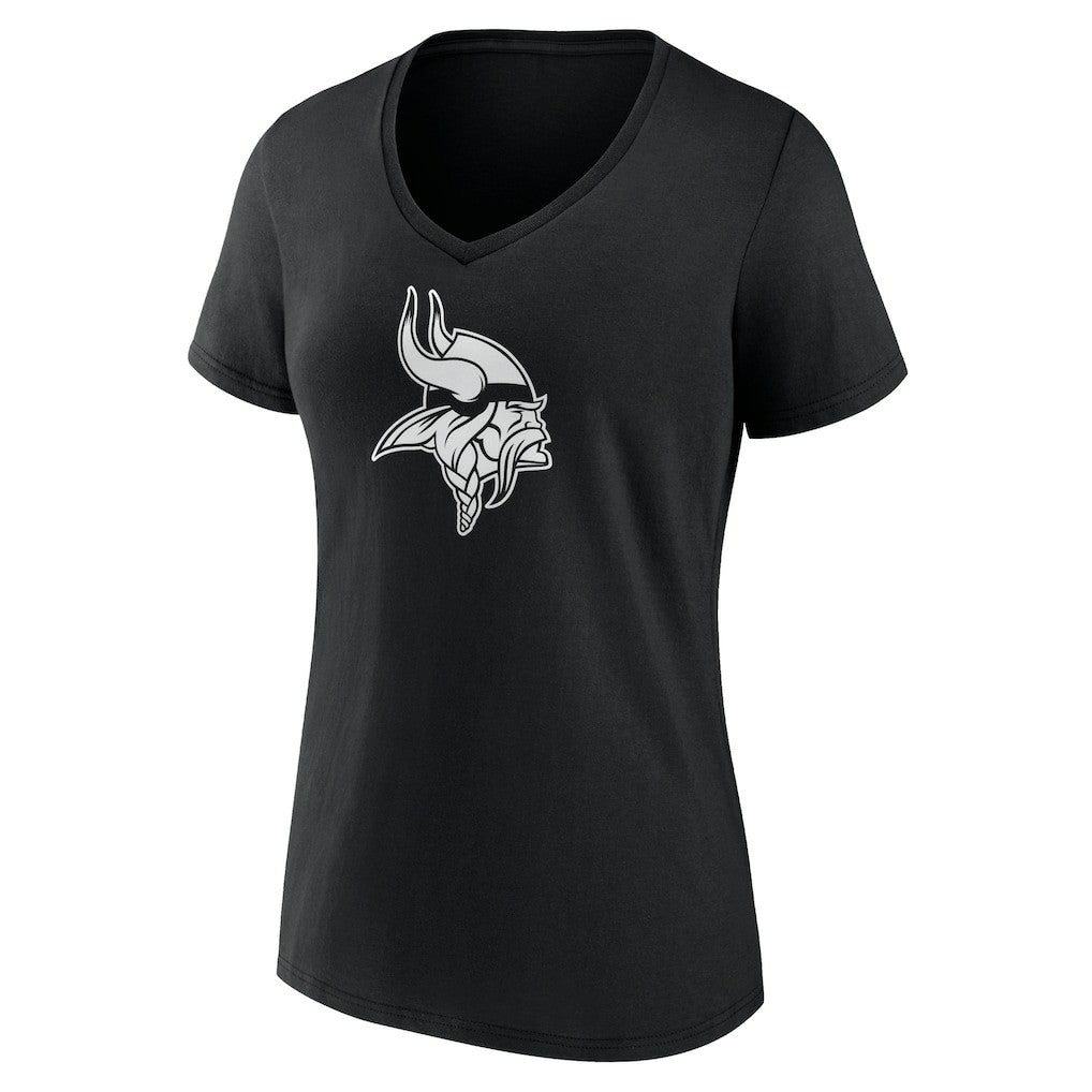 Minnesota Vikings Women's Personalized Name & Number Monochrome V-Neck T-Shirt - Black on sale
