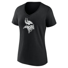 Minnesota Vikings Women's Personalized Name & Number Monochrome V-Neck T-Shirt - Black on sale