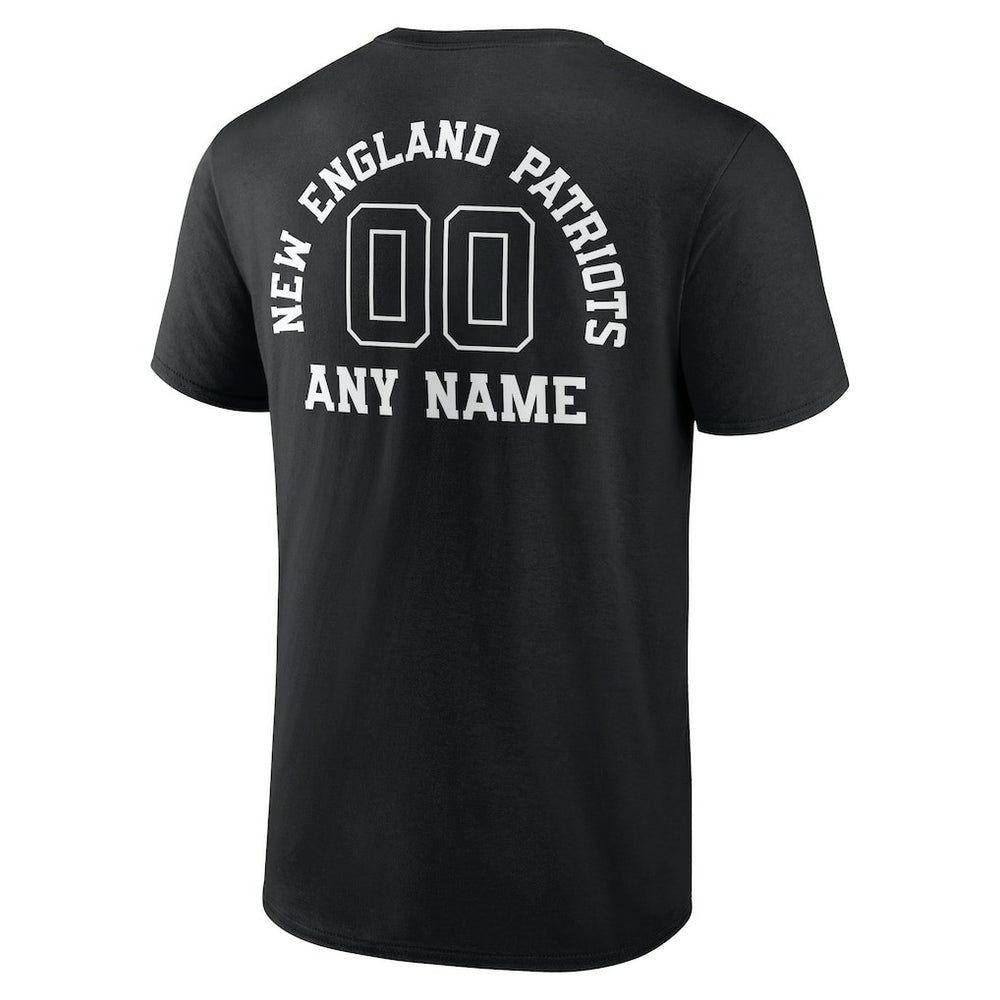 New England Patriots Personalized Name & Number Monochrome T-Shirt - Black for sale