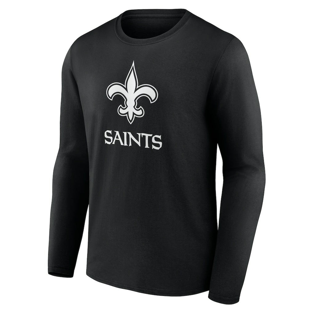 New Orleans Saints Personalized Name & Number Monochrome Long Sleeve T-Shirt - Black on sale