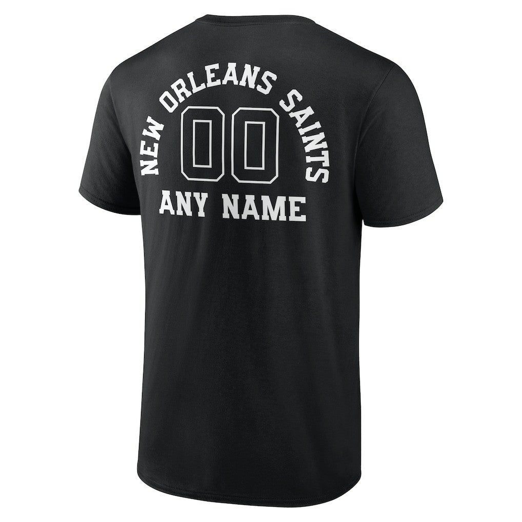 New Orleans Saints Personalized Name & Number Monochrome T-Shirt - Black outlet