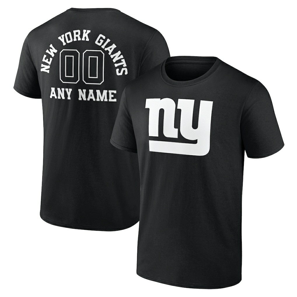 New York Giants Personalized Name & Number Monochrome T-Shirt - Black cheap
