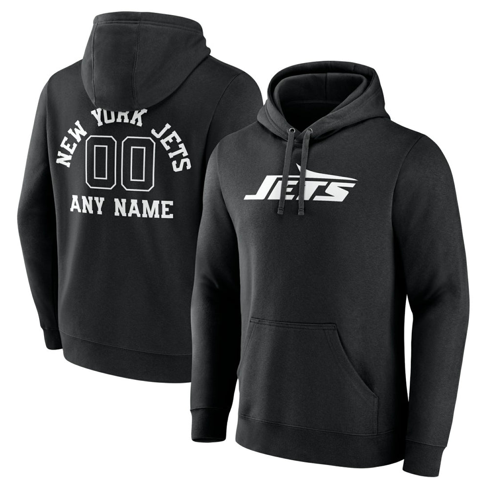 New York Jets Personalized Name & Number Pullover Hoodie - Black for sale