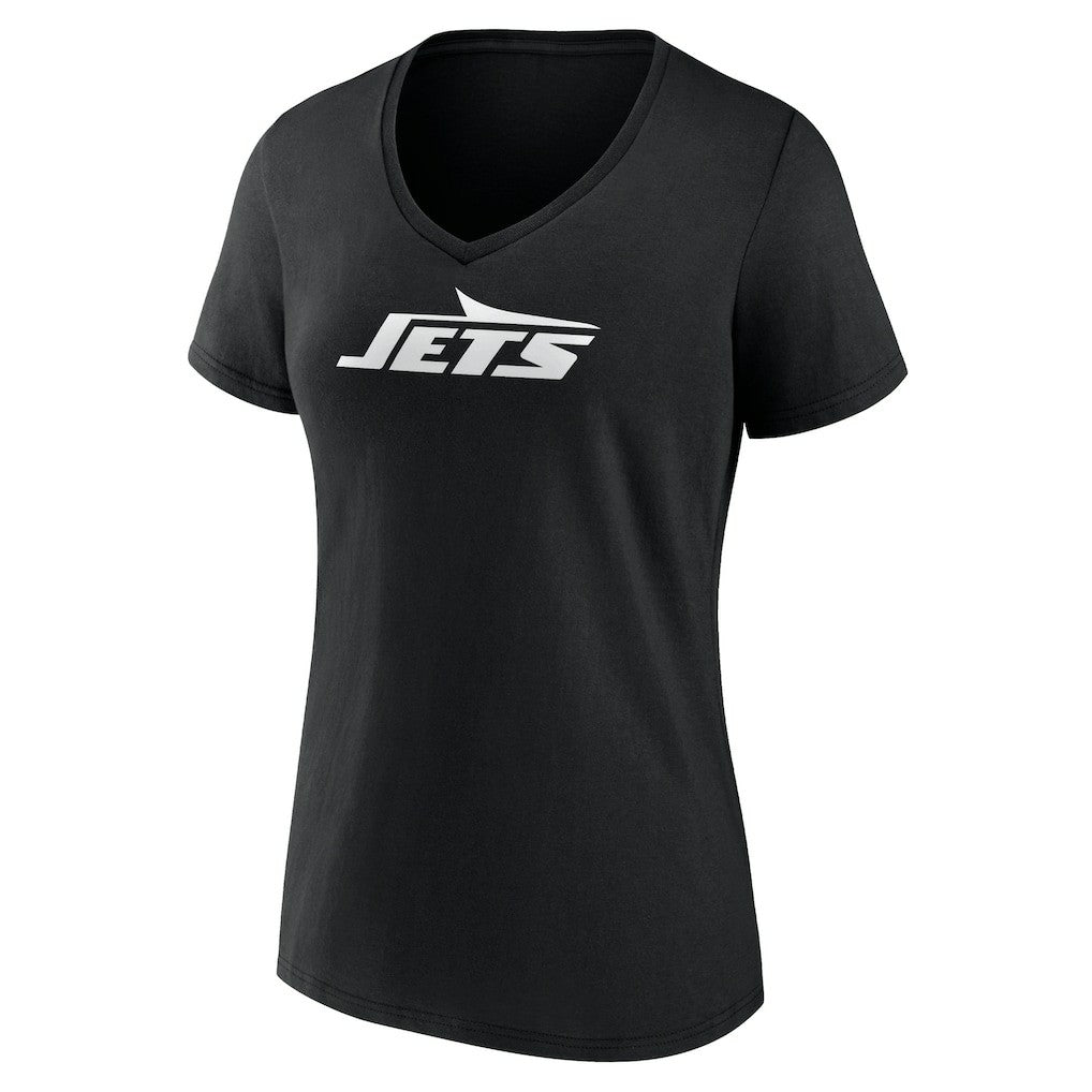 New York Jets Women's Personalized Name & Number Monochrome V-Neck T-Shirt - Black for sale