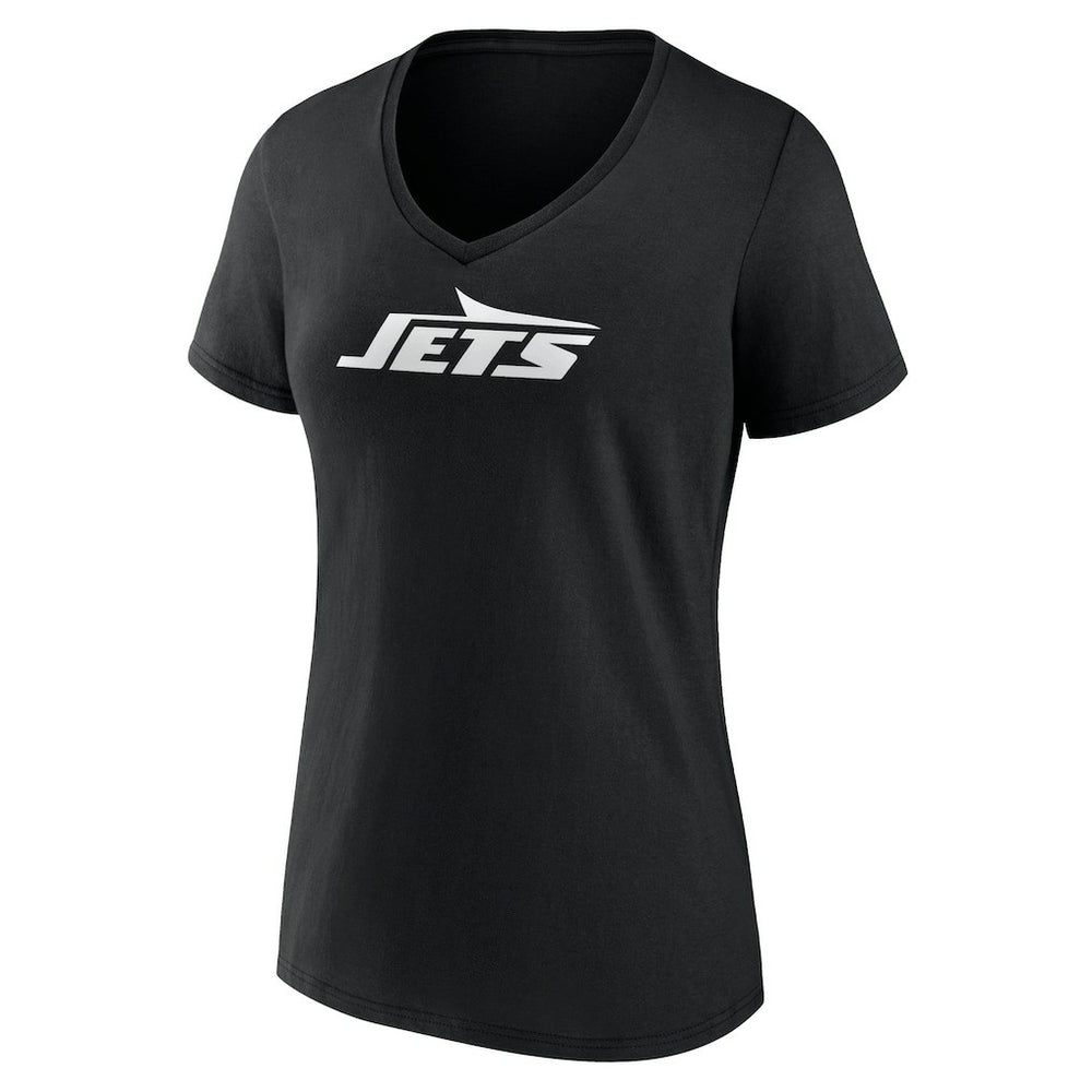 New York Jets Women's Personalized Name & Number Monochrome V-Neck T-Shirt - Black for sale