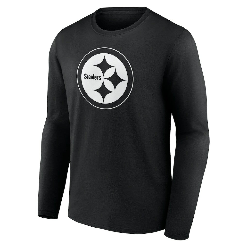 Pittsburgh Steelers Personalized Name & Number Monochrome Long Sleeve T-Shirt - Black for sale