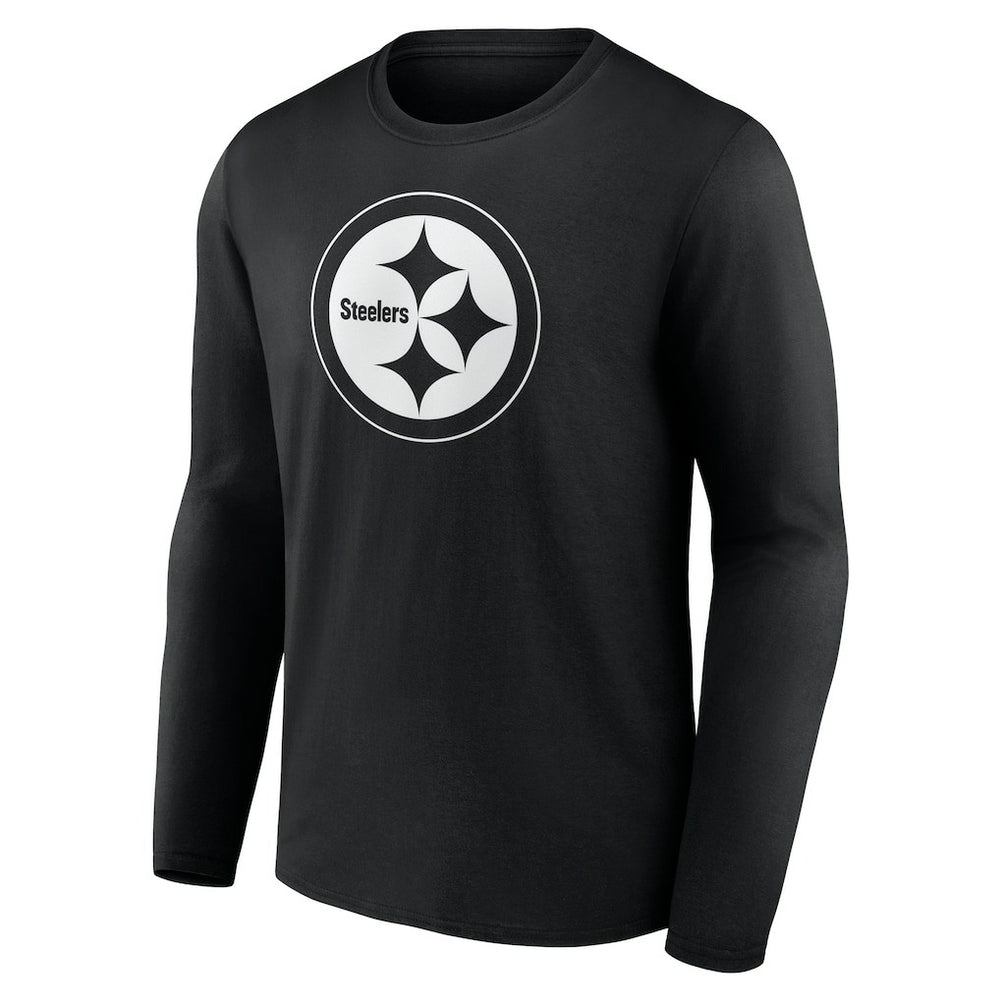 Pittsburgh Steelers Personalized Name & Number Monochrome Long Sleeve T-Shirt - Black for sale