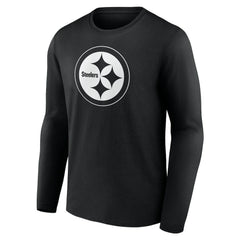 Pittsburgh Steelers Personalized Name & Number Monochrome Long Sleeve T-Shirt - Black for sale