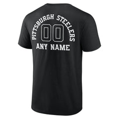Pittsburgh Steelers Personalized Name & Number Monochrome T-Shirt - Black on sale