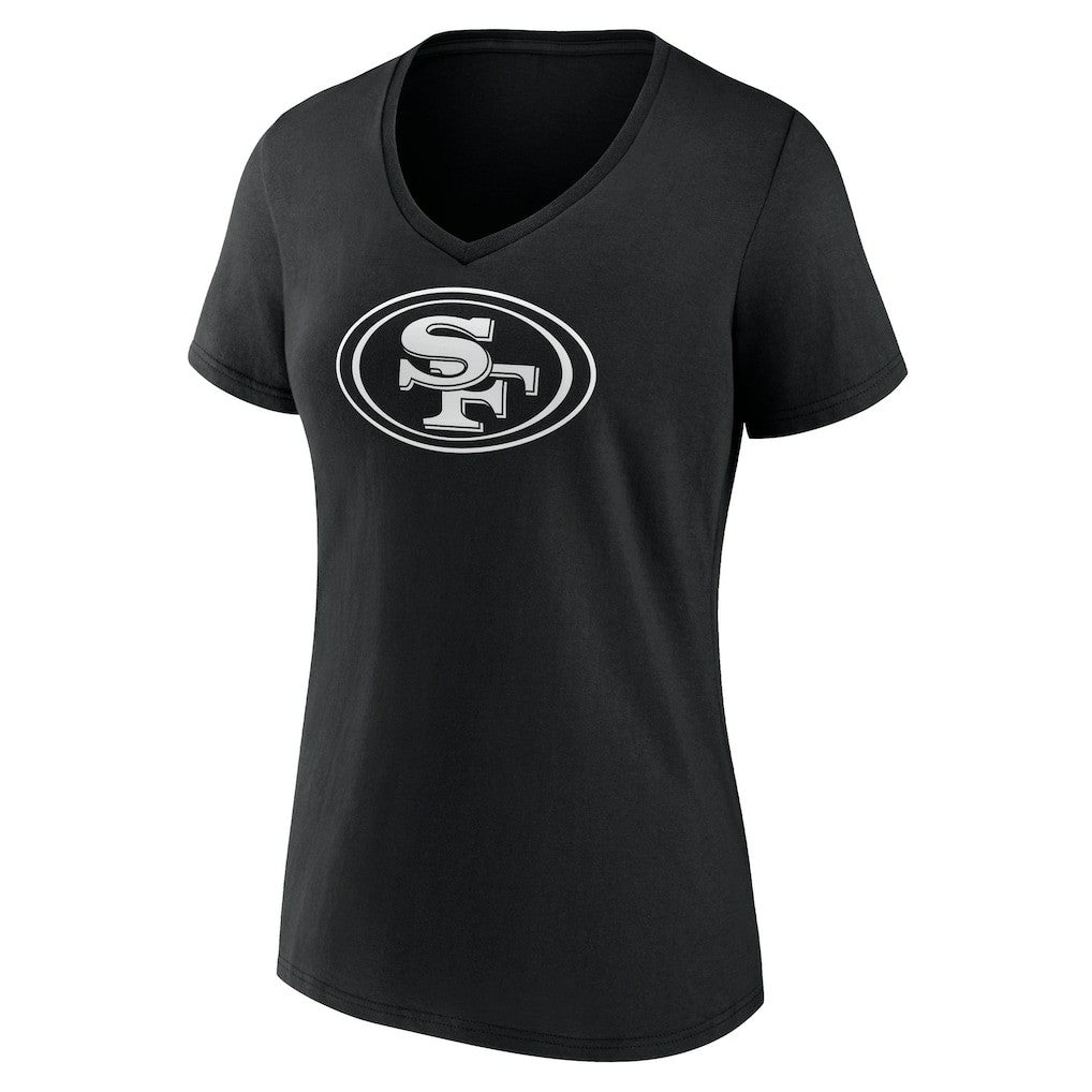 San Francisco 49ers Women's Personalized Name & Number Monochrome V-Neck T-Shirt - Black outlet