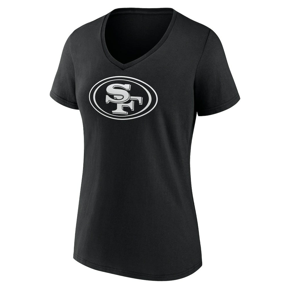 San Francisco 49ers Women's Personalized Name & Number Monochrome V-Neck T-Shirt - Black outlet