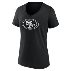 San Francisco 49ers Women's Personalized Name & Number Monochrome V-Neck T-Shirt - Black outlet