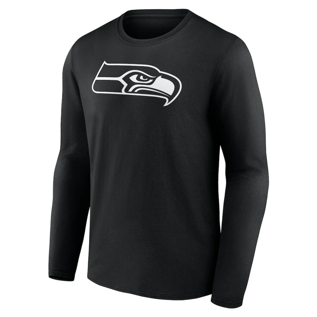 Seattle Seahawks Personalized Name & Number Monochrome Long Sleeve T-Shirt - Black for sale