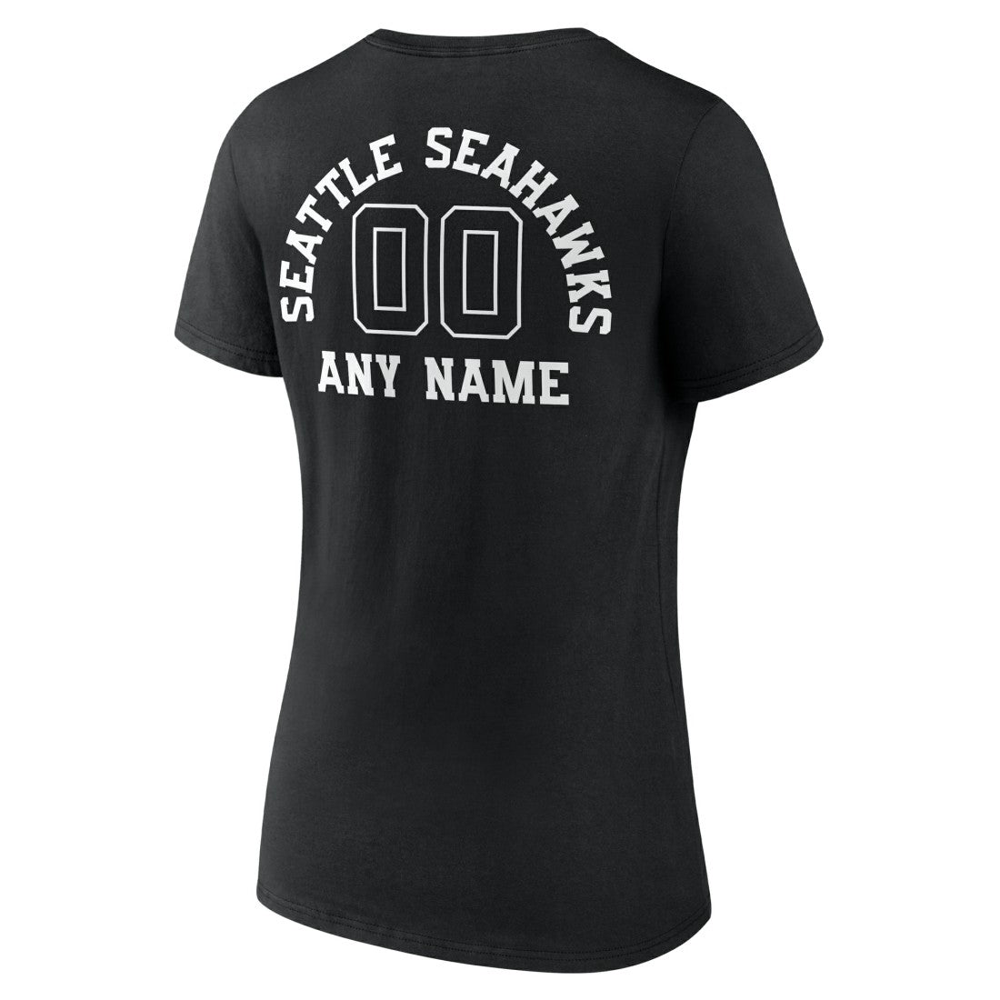 Seattle Seahawks Women's Personalized Name & Number Monochrome V-Neck T-Shirt - Black online