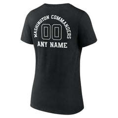 Washington Commanders Women's Personalized Name & Number Monochrome V-Neck T-Shirt - Black for sale