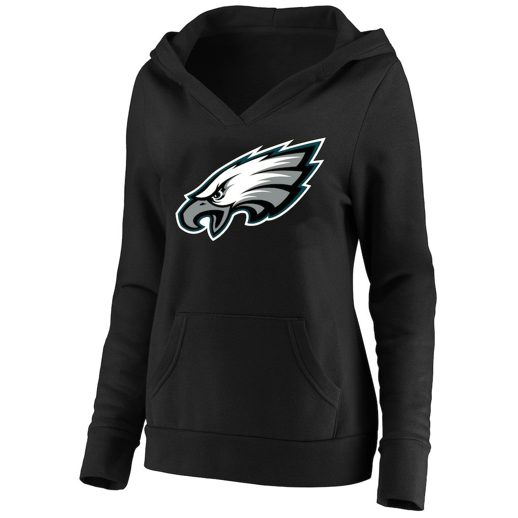 Philadelphia Eagles Women's Plus Size V-Neck Pullover Hoodie - Black discount