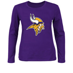 Minnesota Vikings Women's Plus Size Long Sleeve T-Shirt - Purple on sale