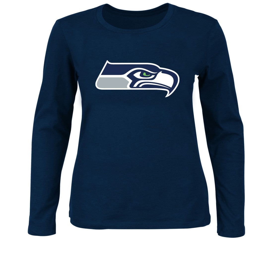 Seattle Seahawks Women's Plus Size Long Sleeve T-Shirt - College Navy outlet