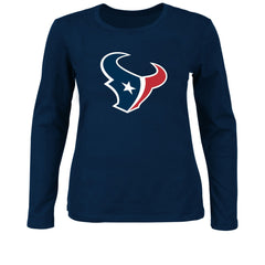 Houston Texans Women's Plus Size Long Sleeve T-Shirt - Navy on sale