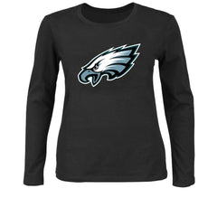 Philadelphia Eagles Women's Plus Size Long Sleeve T-Shirt - Black discount