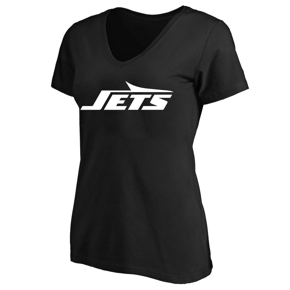New York Jets Women's Plus Size V-Neck T-Shirt - Black for sale