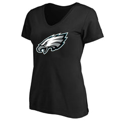 Philadelphia Eagles Women's Plus Size V-Neck T-Shirt - Black cheap