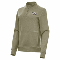 Denver Broncos Antigua Women's Crush Quarter-Zip Top - Olive cheap