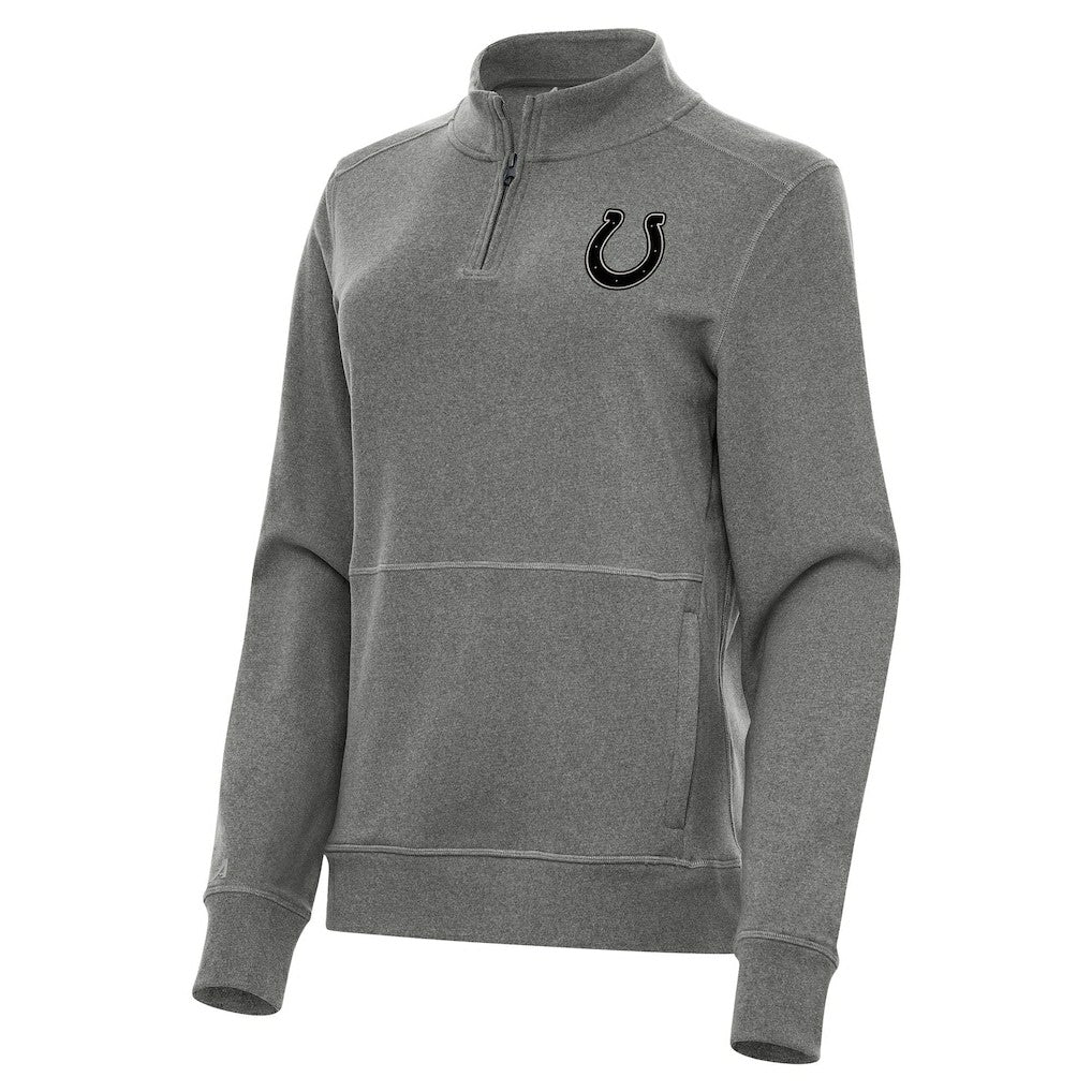 Indianapolis Colts Antigua Women's Crush Quarter-Zip Top - Heather Black discount