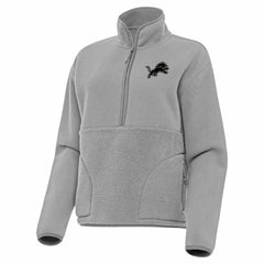 Detroit Lions Antigua Women's Brushed Carbon Figure Half-Zip Pullover Sweatshirt – Gray cheap