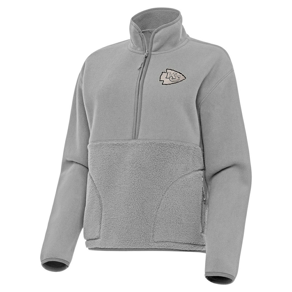 Kansas City Chiefs Antigua Women's Brushed Carbon Figure Half-Zip Pullover Sweatshirt – Gray cheap