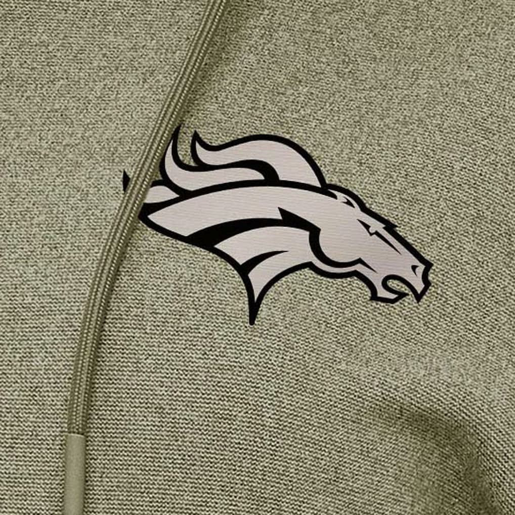 Denver Broncos Antigua Women's Justice Pullover Hoodie - Olive outlet