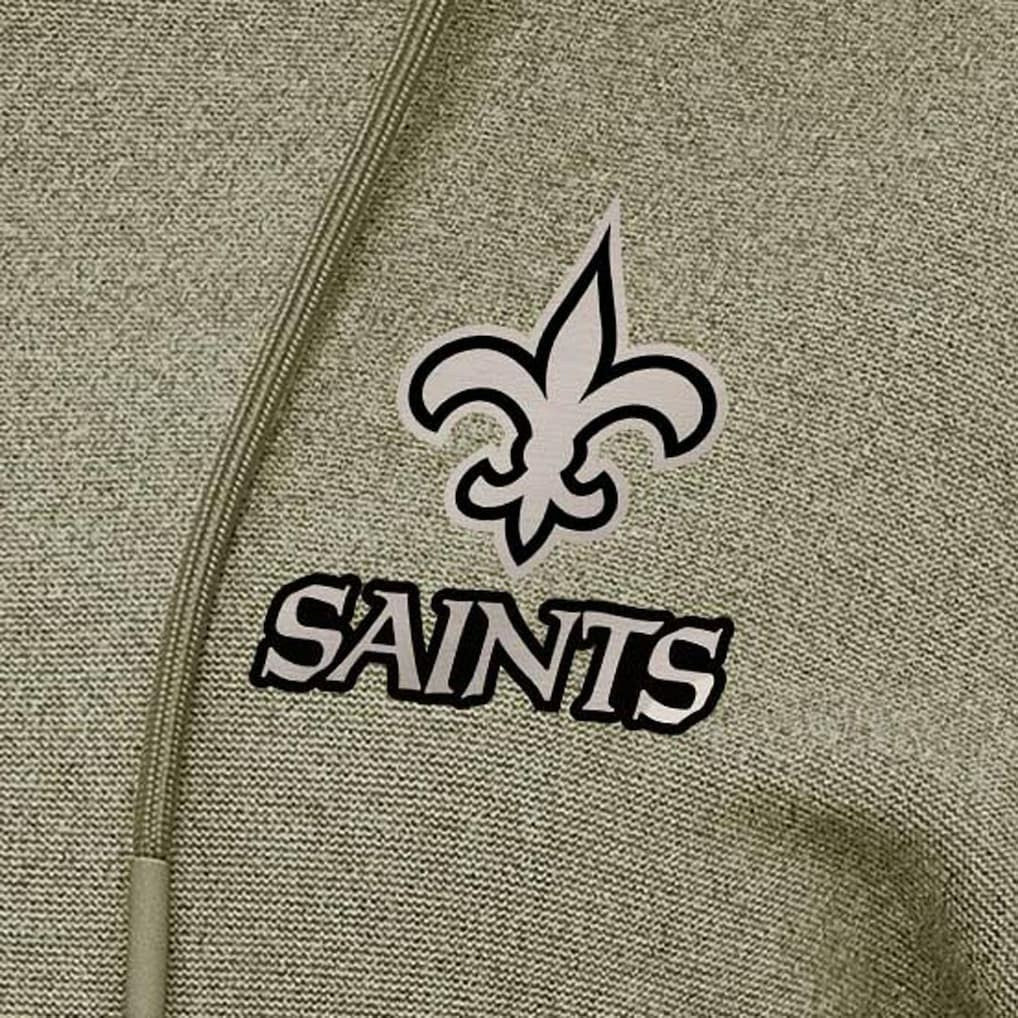 New Orleans Saints Antigua Women's Justice Pullover Hoodie - Olive outlet