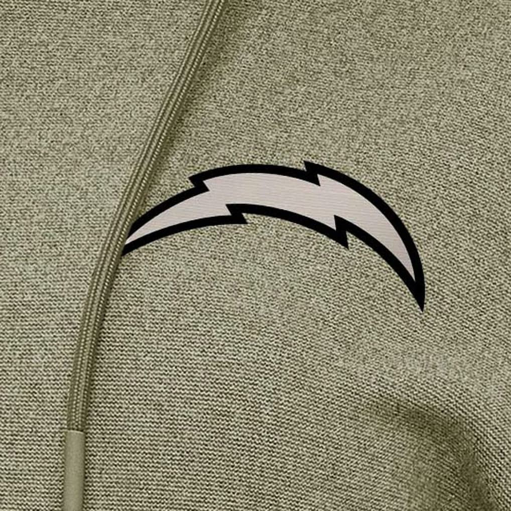 Los Angeles Chargers Antigua Women's Justice Pullover Hoodie - Olive discount