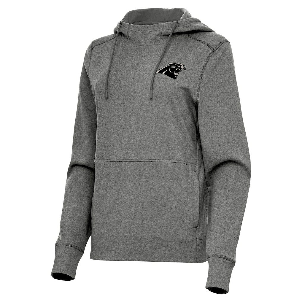 Carolina Panthers Antigua Women's Justice Pullover Hoodie - Heather Black for sale
