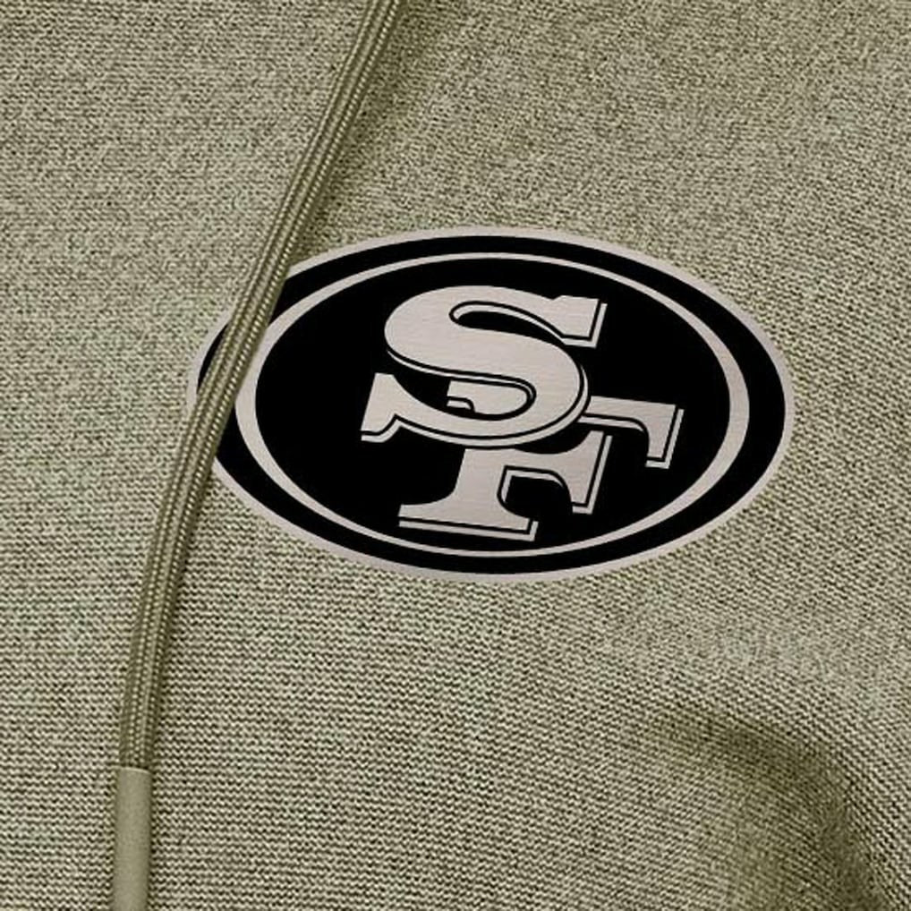 San Francisco 49ers Antigua Women's Justice Pullover Hoodie - Olive sale