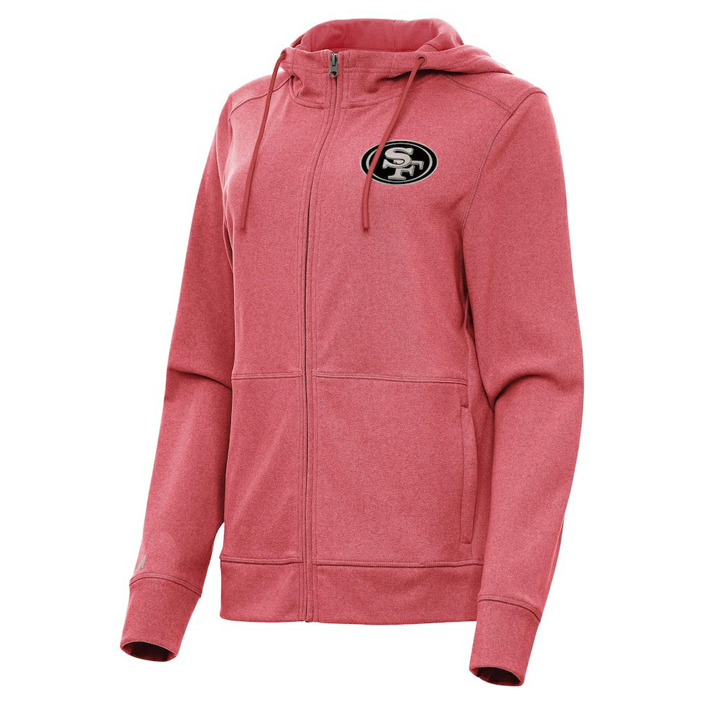 San Francisco 49ers Antigua Women's Seeker Full-Zip Hoodie Jacket - Heather Red cheap