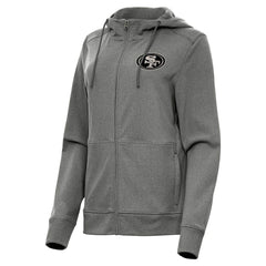 San Francisco 49ers Antigua Women's Seeker Full-Zip Hoodie Jacket - Heather Black cheap