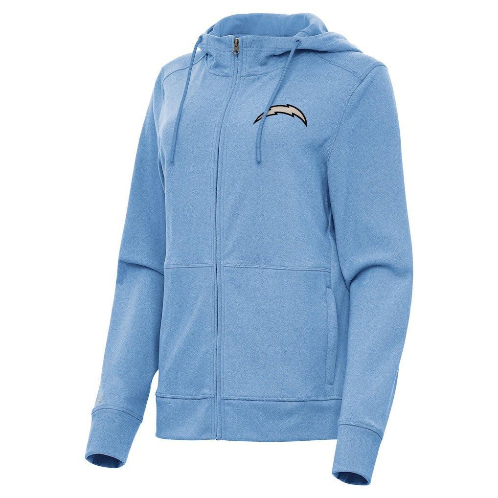 Los Angeles Chargers Antigua Women's Seeker Full-Zip Hoodie Jacket - Heather Powder Blue sale