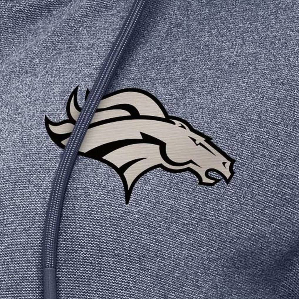 Denver Broncos Antigua Women's Seeker Full-Zip Hoodie Jacket - Heather Navy cheap