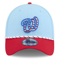 Washington Nationals 2025 Fourth of July 39THIRTY Flex Hat Light Blue/Red