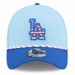 Los Angeles Dodgers 2025 Fourth of July 39THIRTY Flex Hat Light Blue/Royal