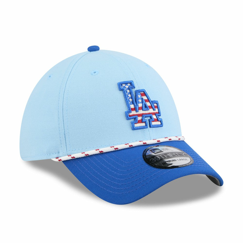 Los Angeles Dodgers 2025 Fourth of July 39THIRTY Flex Hat Light Blue/Royal