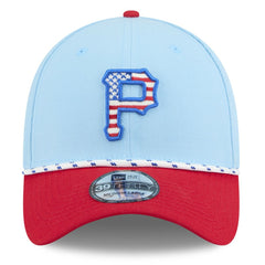 Pittsburgh Pirates 2025 Fourth of July 39THIRTY Flex Hat Light Blue/Red