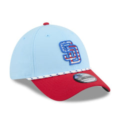 San Diego Padres 2025 Fourth of July 39THIRTY Flex Hat Light Blue/Red