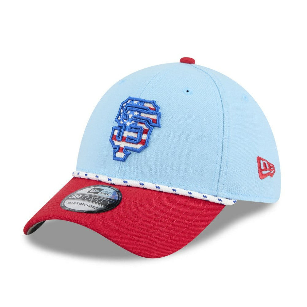 San Francisco Giants 2025 Fourth of July 39THIRTY Flex Hat Light Blue/Red