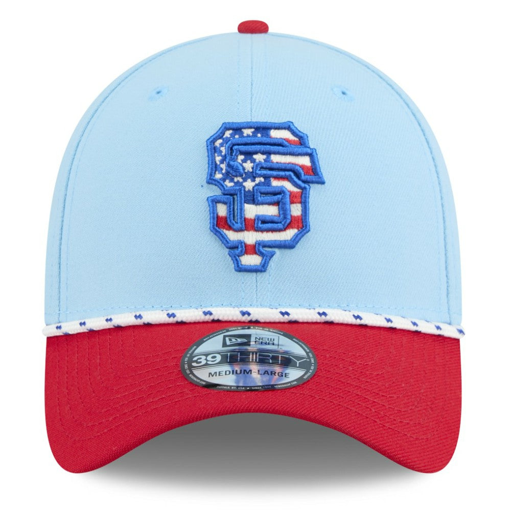 San Francisco Giants 2025 Fourth of July 39THIRTY Flex Hat Light Blue/Red