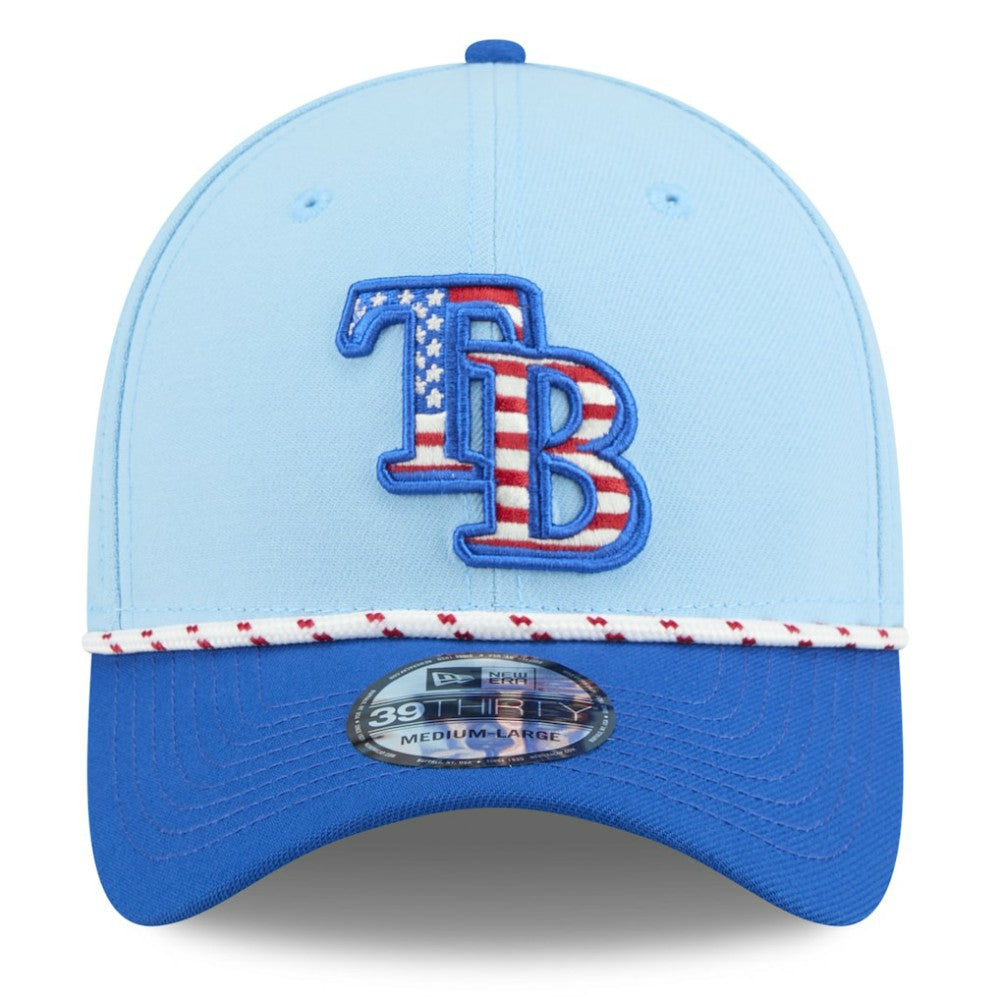 Tampa Bay Rays 2025 Fourth of July 39THIRTY Flex Hat Light Blue/Blue