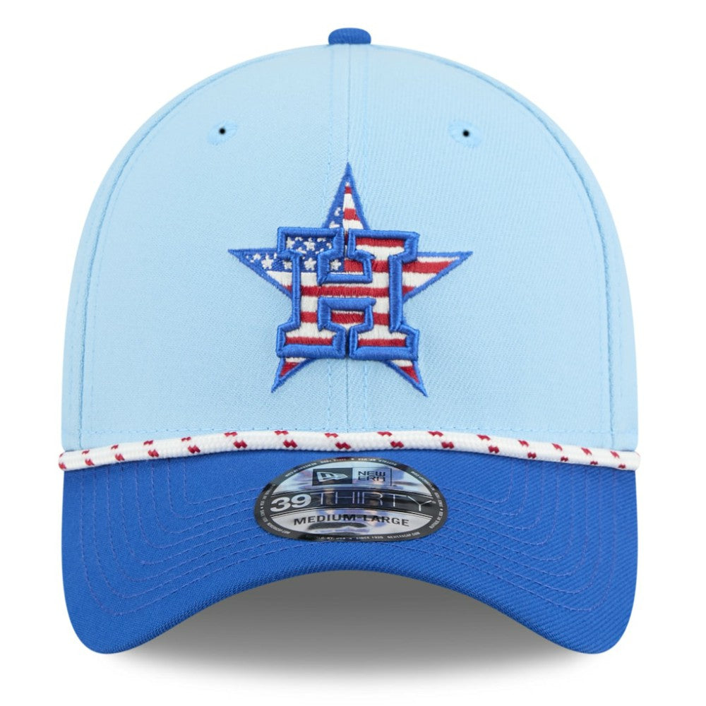 Houston Astros 2025 Fourth of July 39THIRTY Flex Hat Light Blue/Blue