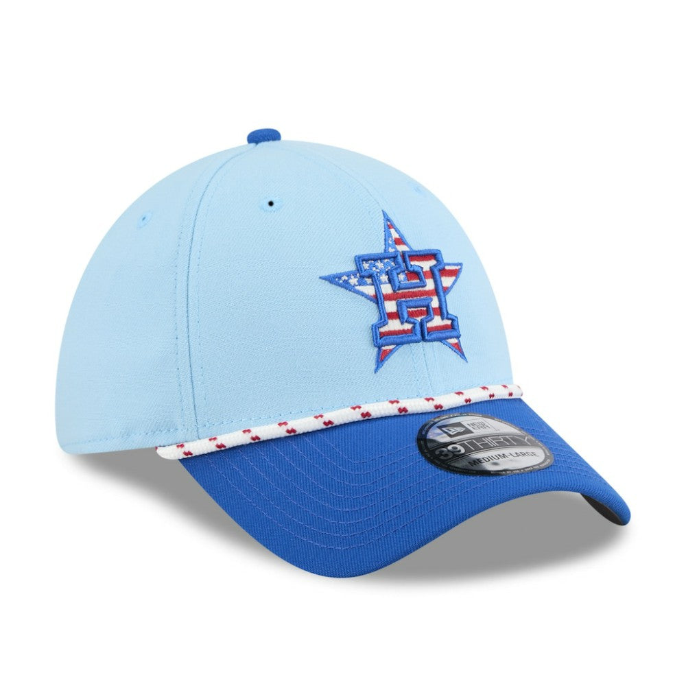 Houston Astros 2025 Fourth of July 39THIRTY Flex Hat Light Blue/Blue